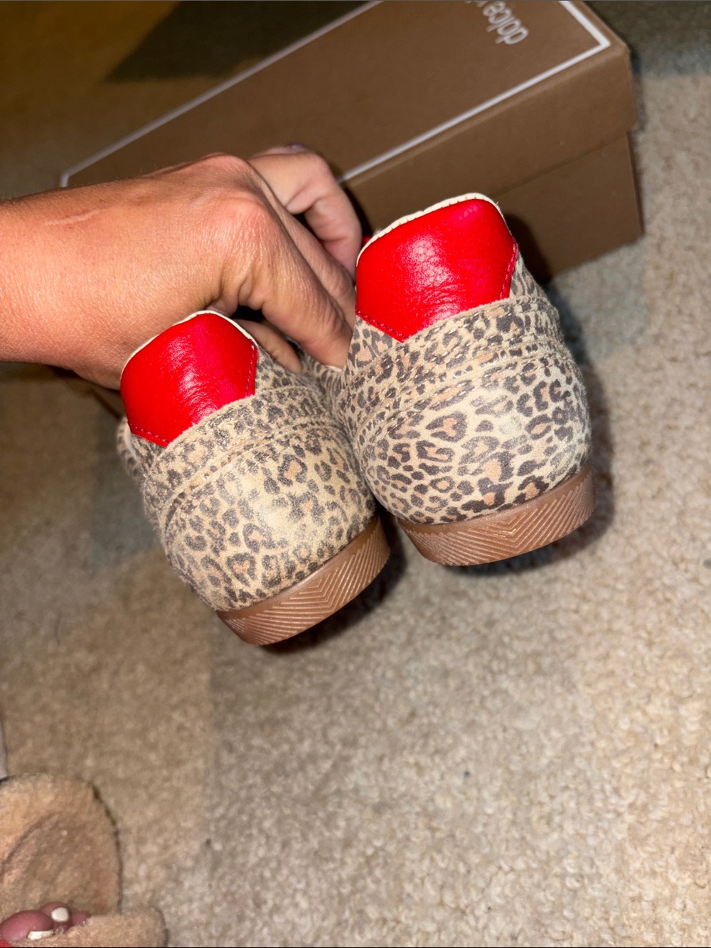 Dolce Vita Leopard Print Sneakers with Red Accents - Picture 4 of 10